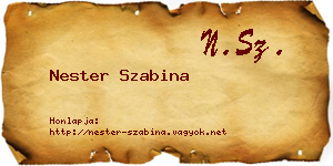 Nester Szabina névjegykártya